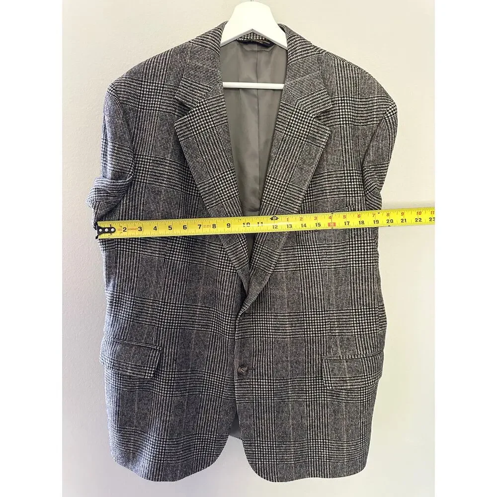 Vintage Brooks Brothers Plaid Camel Hair Sport Coat size 44 short